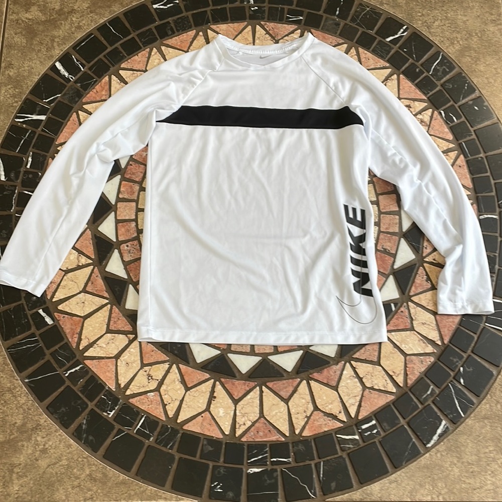 Nike White Athletic Long Sleeve: youth medium.